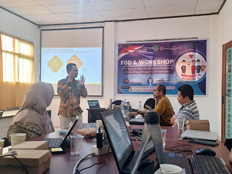 Pusat Moderasi Beragama Gelar FGD (Focus Group Discussion) & Workshop Penguatan Mata Kuliah Multikulturalime dan Moderasi Beragama IAIN Manado